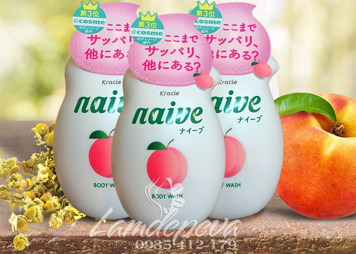 Sữa tắm Naive Kracie đào 530ml của Nhật