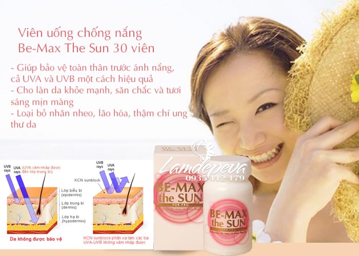 Viên uống chống nắng BE-MAX the SUN For Pro chuẩn Nhật - EVA