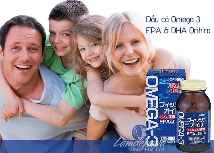 Dầu cá Omega 3 EPA & DHA Orihiro 180 viên Nhật Bản giá tốt 1