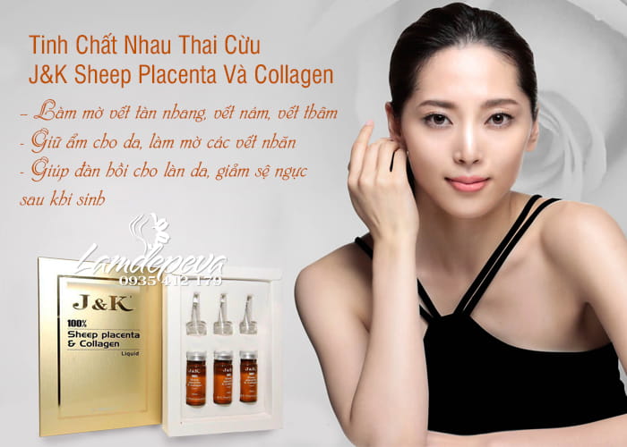 Tinh Chất Nhau Thai Cừu J&K Sheep Placenta Và Collagen-3 ống x 10ml 2