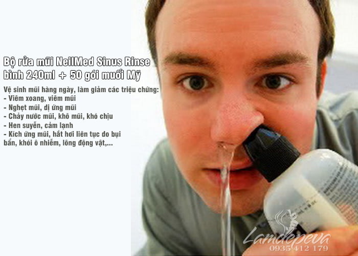 Bộ rửa mũi NeilMed Sinus Rinse bình 240ml + 50 gói muối 2