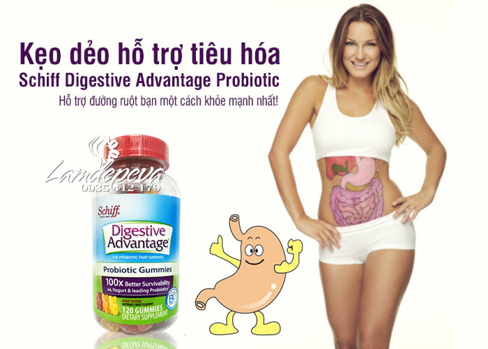 Kẹo dẻo hỗ trợ tiêu hóa Schiff Digestive Advantage Probiotic Mỹ 2