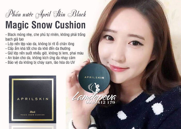 Phấn nước April Skin Black Magic Snow Cushion của Hàn 3