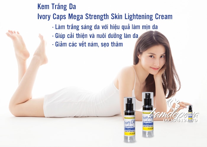 Kem Trắng Da Ivory Caps Mega Strength Skin Lightening Cream 30ml 4