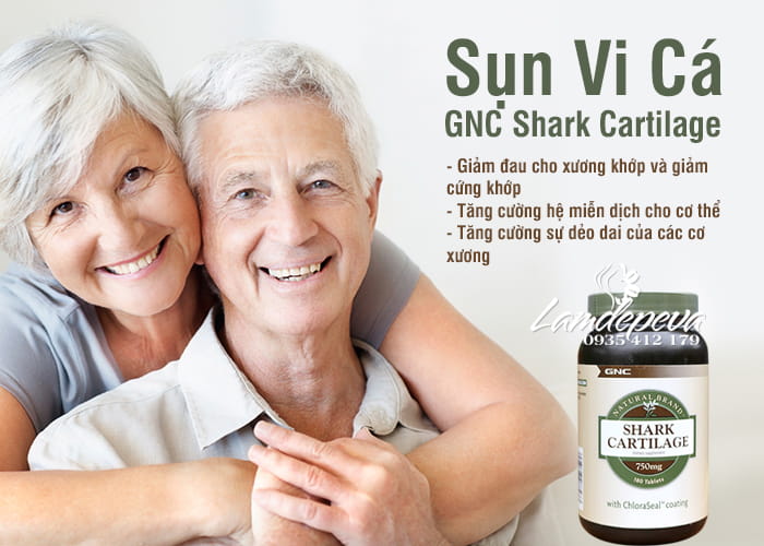 Sụn Vi Cá Mập GNC Shark Cartilage 750mg Hộp 180 Viên 7