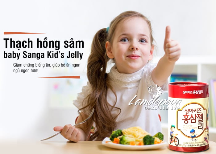 Thạch hồng sâm baby Sanga Kid’s Jelly Hàn Quốc 30 gói 1