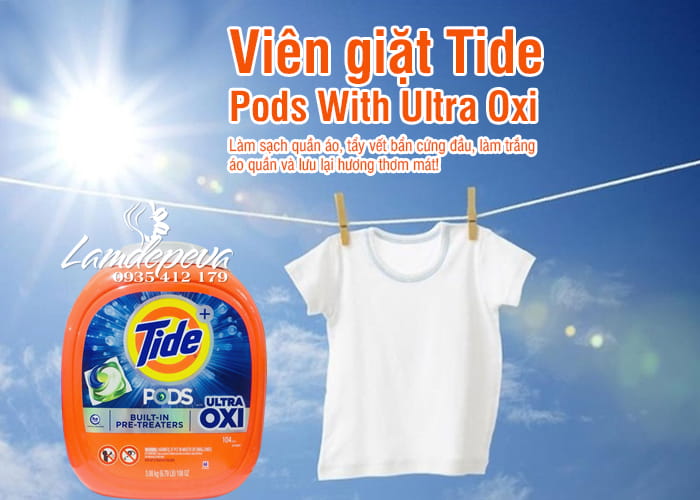 Viên giặt Tide Pods With Ultra Oxi 104v - Công nghệ 4 in 1 4