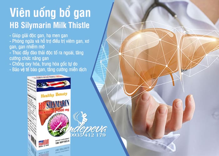 Viên uống bổ gan HB Silymarin Milk Thistle 1000mg 100 viên 8