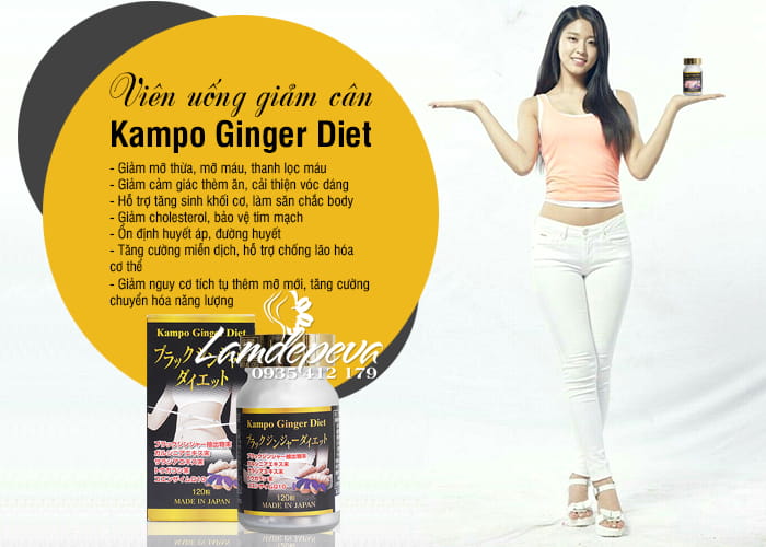 Viên uống giảm cân Kampo Ginger Diet 120 viên Nhật Bản 7