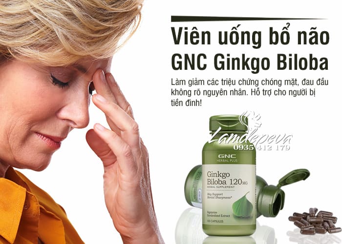 Viên uống bổ não GNC Ginkgo Biloba 120mg của Mỹ hộp 100 viên 8