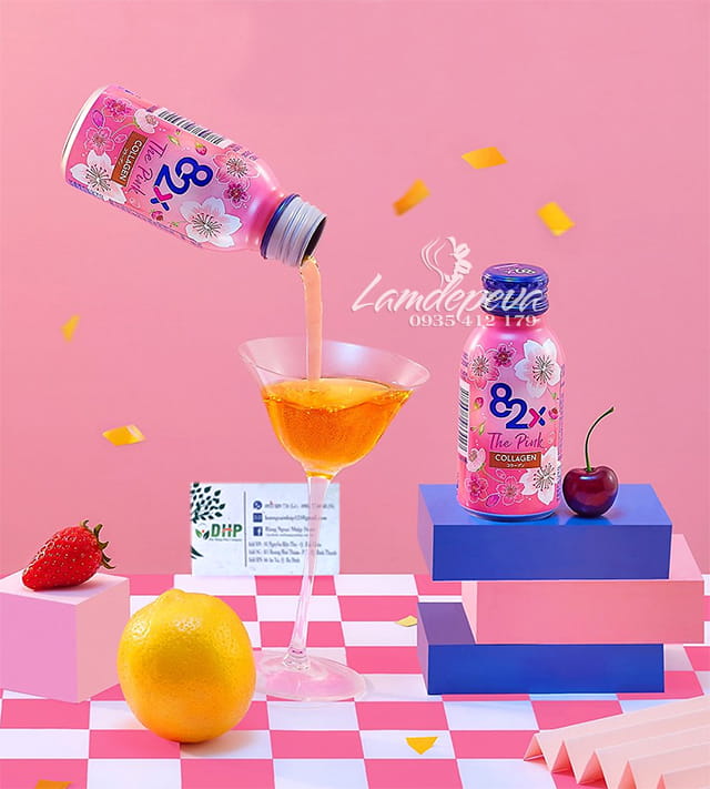 Nước uống 82x The Pink Collagen Nhật Bản 10 chai x 100ml 1