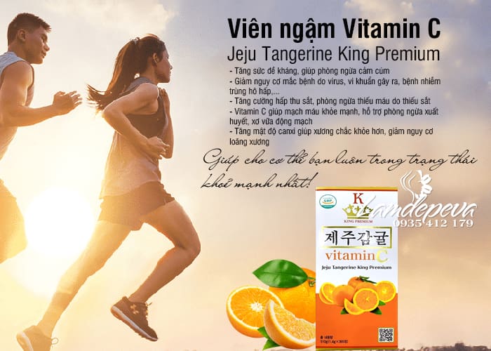 Viên ngậm Vitamin C Jeju Tangerine King Premium Hàn Quốc 8