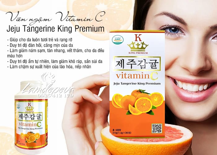 Viên ngậm Vitamin C Jeju Tangerine King Premium Hàn Quốc 6