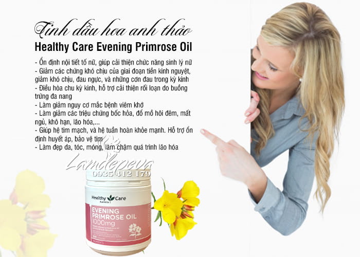Tinh dầu hoa anh thảo Healthy Care Evening Primrose Oil 200 viên 0
