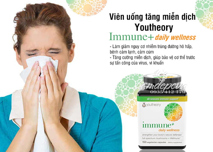 Viên uống tăng miễn dịch Youtheory Immune+ 150 viên của Mỹ  5