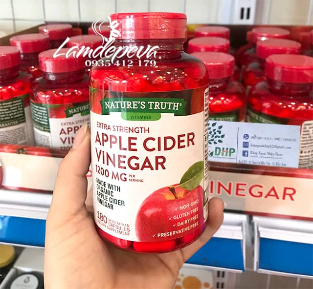 Viên giấm táo hữu cơ Apple Cider Vinegar 1200mg giảm cân 0