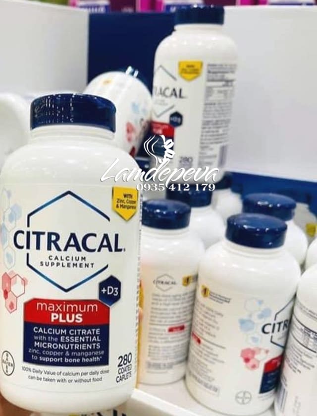 Viên uống Citracal Maximum Plus Calcium Citrate + D3 hộp 280v 9