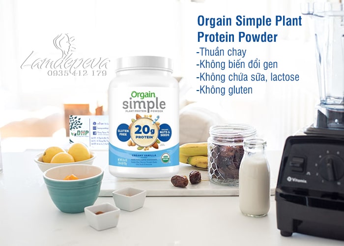 Bột Protein hữu cơ Orgain Simple Plant Protein Powder của Mỹ q1