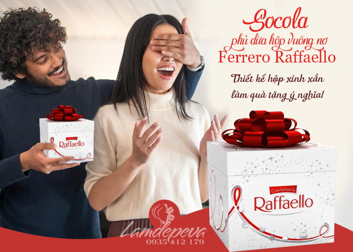 Socola phủ dừa Raffaello Ferrero hộp nơ 300g giá tốt  2