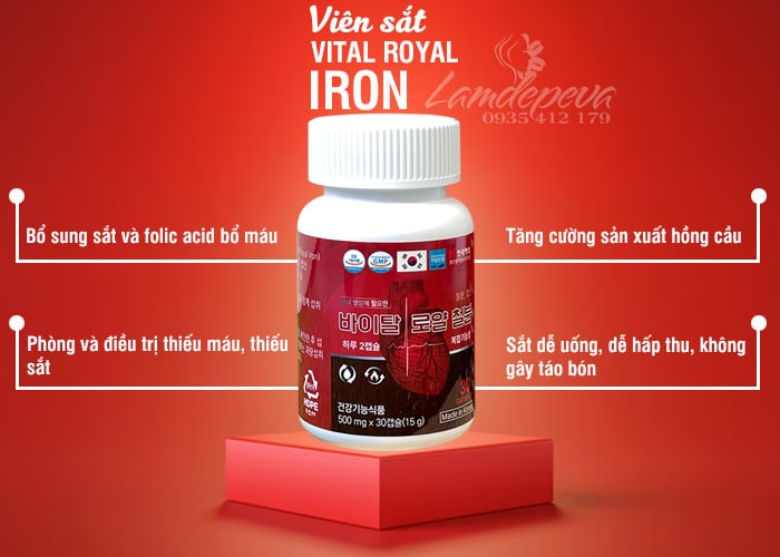 Viên sắt bổ máu Vital Royal Iron của Hàn Quốc hộp 30 viên 1