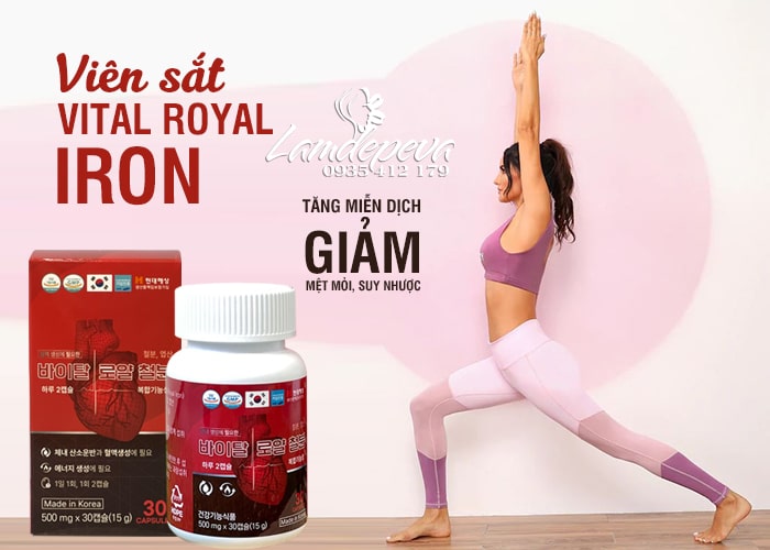 Viên sắt bổ máu Vital Royal Iron của Hàn Quốc hộp 30 viên 3