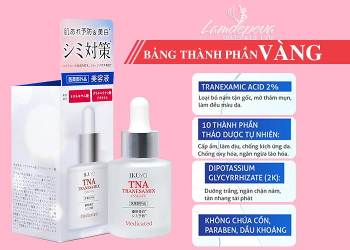 Serum đặc trị nám trắng da TNA Tranesamix Essence Nhật Bản 8