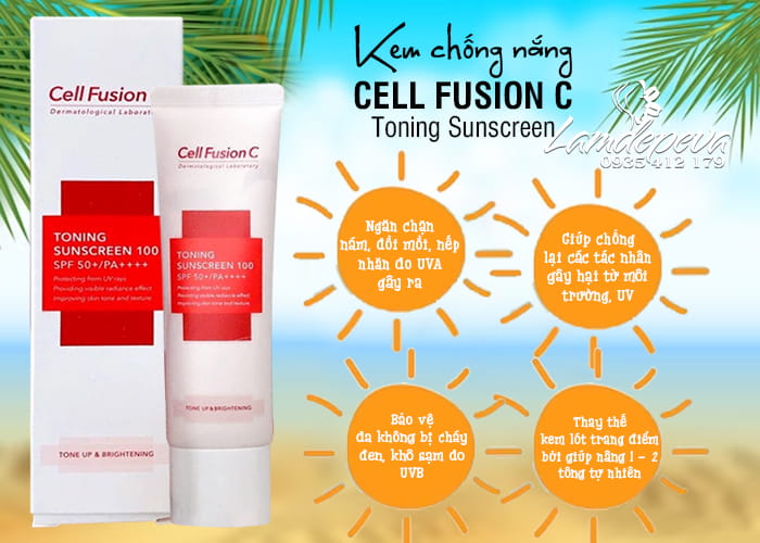 Kem chống nắng Cell Fusion C Toning Sunscreen 100 màu hồng 2