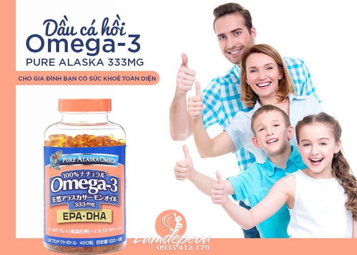 Dầu cá hồi Omega-3 Pure Alaska Omega 333mg của Nhật Bản 1