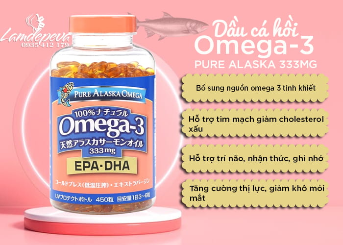 Dầu cá hồi Omega-3 Pure Alaska Omega 333mg của Nhật Bản 23