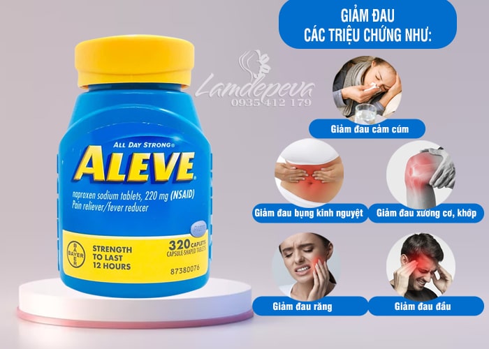 Thuốc giảm đau Aleve 220mg của Mỹ hộp 320 viên giá tốt 78