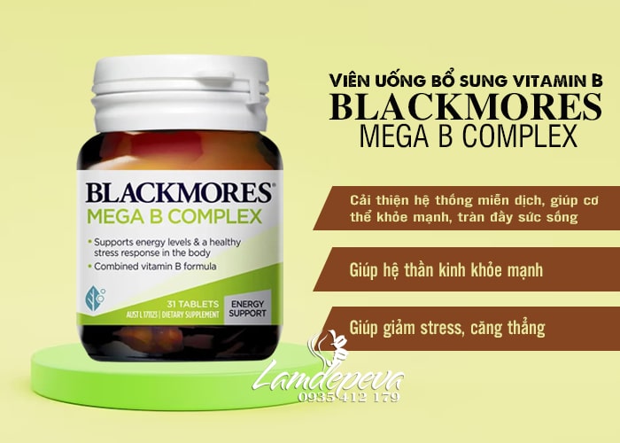Viên uống vitamin B tổng hợp Blackmores Mega B Complex 31 viên 56