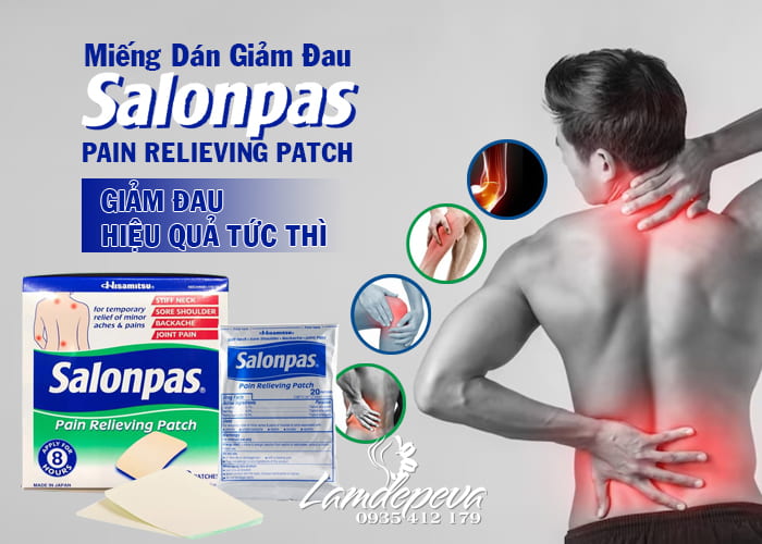 Miếng dán giảm đau Salonpas 140 miếng Hisamitsu Mỹ 4