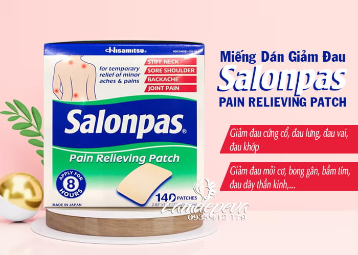 Miếng dán giảm đau Salonpas 140 miếng Hisamitsu Mỹ 3