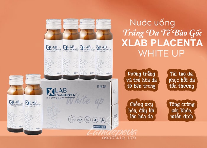 N­ước uống trắng da tế bào gốc Xlab Placenta Nhật Bản 10 chai 5