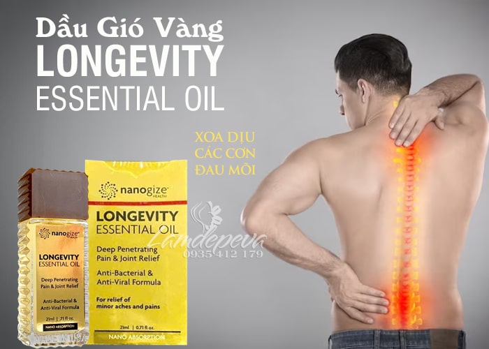 Dầu gió vàng xoa bóp Nanogize Longevity Essential Oil của Mỹ 2