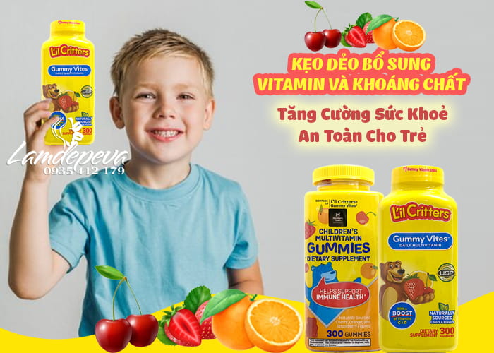 Gummy Vites-Kẹo dẻo vitamin và khoáng chất cho bé, hộp 300 viên 11