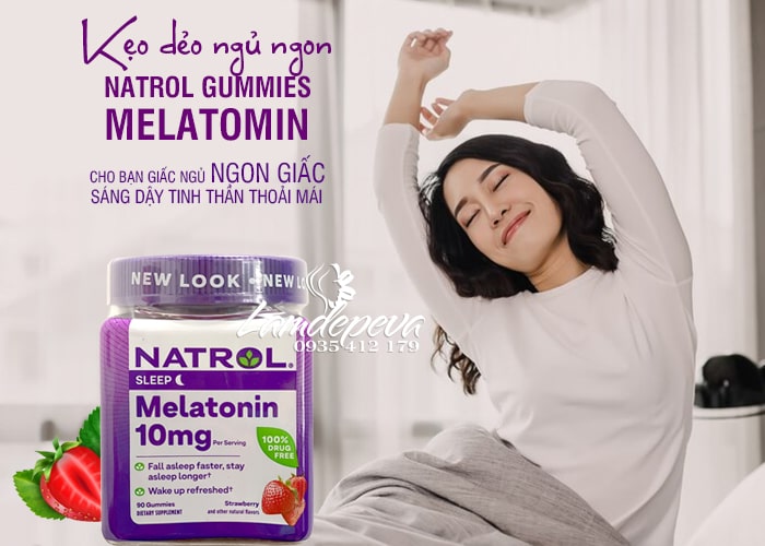 Kẹo dẻo ngủ ngon Natrol Gummies Melatonin 10mg hộp 90 viên 56