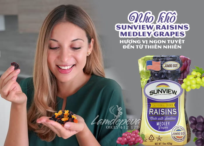 Nho khô Sunview Raisins Medley 425g mẫu mới của Mỹ 1