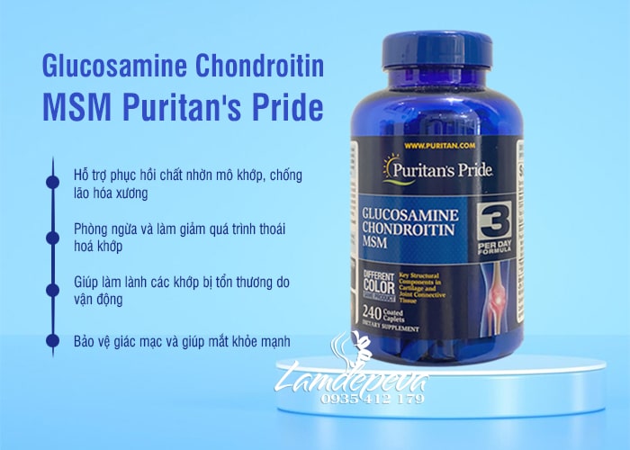 Viên Bổ Xương Khớp Glucosamine Chondroitin MSM Puritan's Mỹ 240 v 4