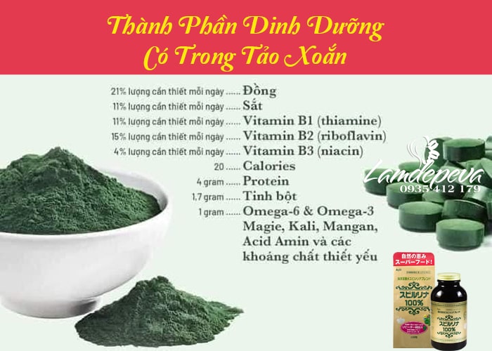 Tảo Xoắn Spirulina Nhật Bản 2200 Viên -Đẹp Da, Cân Bằng Huyết Áp678