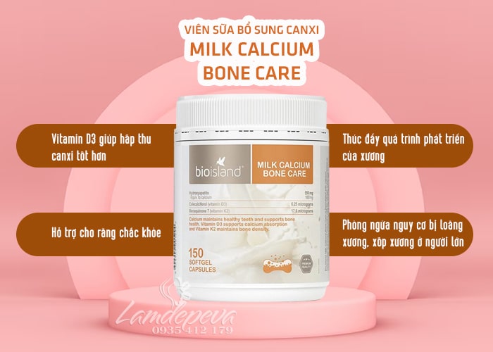 Viên sữa bổ sung canxi Bio Island Milk Calcium Bone Care Úc 23