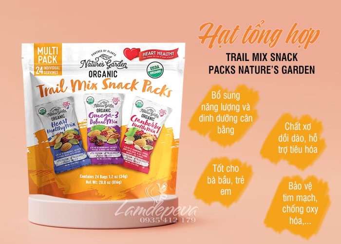 Hạt sấy khô tổng hợp Trail Mix Snack Packs 816g của Mỹ 34