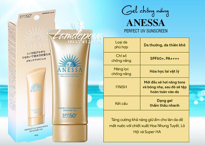 Gel chống nắng Anessa Perfect UV tuýp 90g SPF 50+ Nhật Bản 78