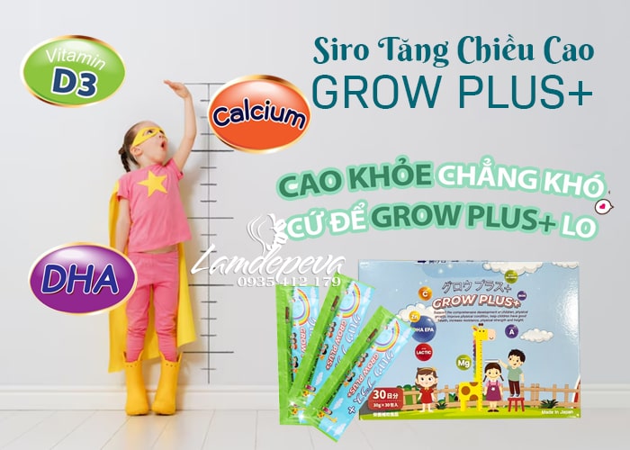 Siro tăng chiều cao Grow Plus+ của Nhật Bản hộp 30 gói 12