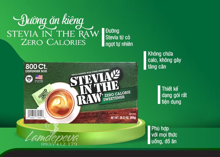 Đường ăn kiêng Stevia In The Raw của Mỹ không chứa calo 6