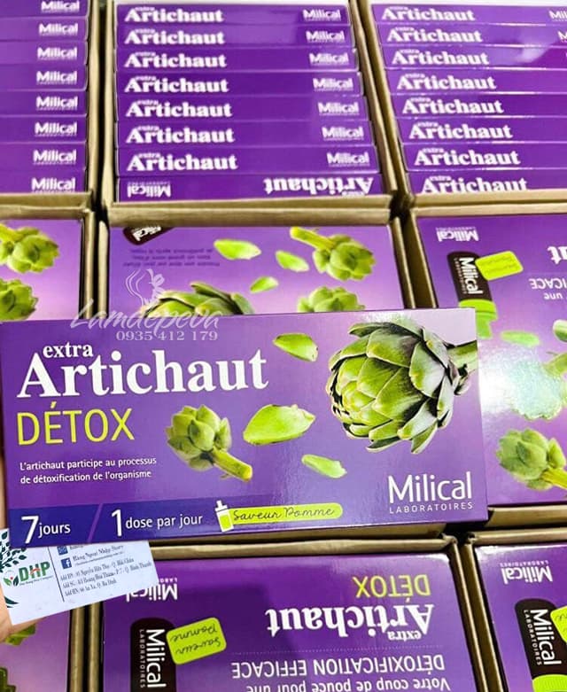 Thải độc gan Atiso Artichaut Detox của Pháp 7 ống x 10ml 0