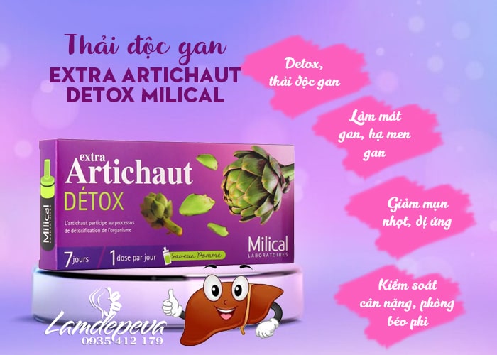 Thải độc gan Atiso Artichaut Detox của Pháp 7 ống x 10ml 7