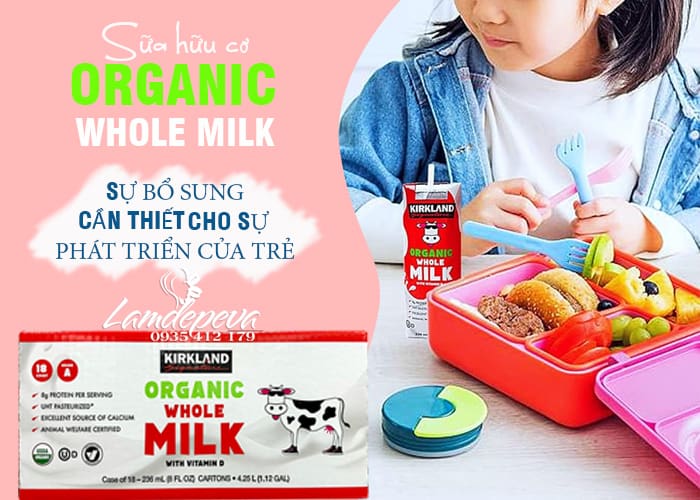 Sữa tươi hữu cơ Kirkland Organic Whole Milk 236ml của Mỹ 78