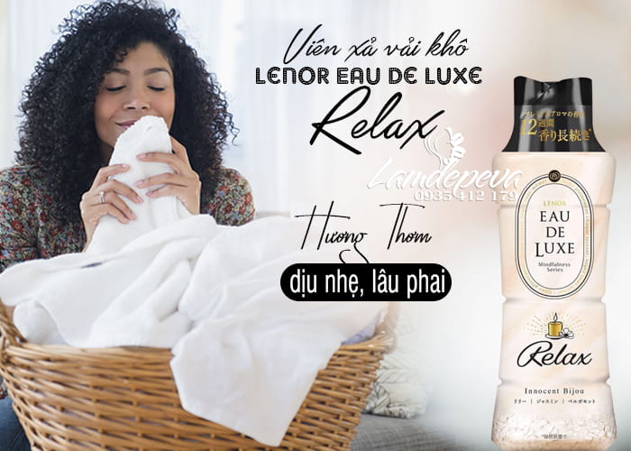 Viên xả vải Lenor Eau De Luxe Relax hương nước hoa Nhật Bản 4