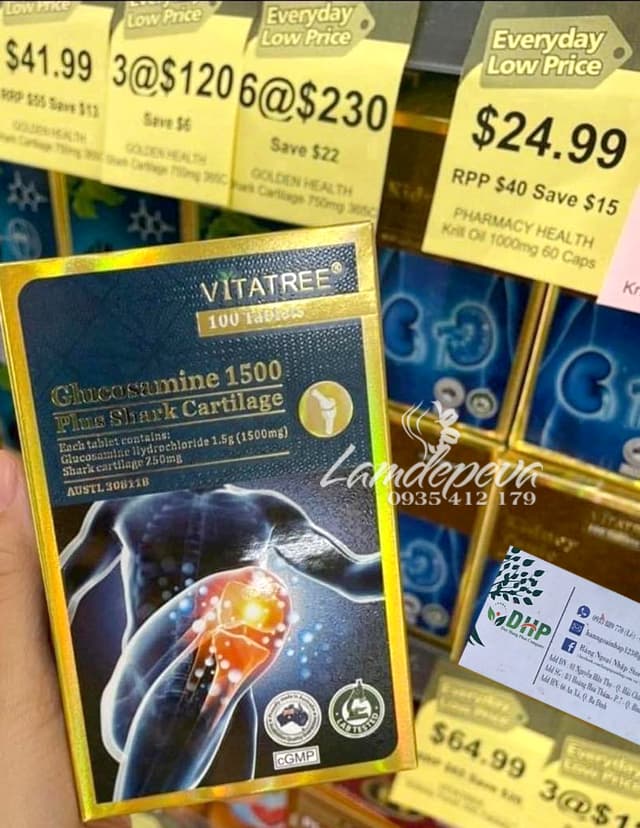 Bổ khớp Vitatree Glucosamine 1500 Plus Shark Cartilage  34